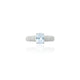 Charming 925 silver ring for girls with an oval cut aquamarine crystal