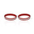 Elegant red bangles featuring intricate silver engraving.