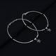 Oxidized starfish charm anklets in 925 silver for girls.