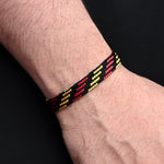 Load image into Gallery viewer, Chic silver bracelet with an exclusive retro-inspired knitted thread design for a vintage touch
