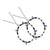 Sterling silver anklet with a combination of silver and black beads for girls.