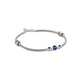 Elegant silver anklet with center blue and black evil eye.