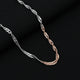 Elegant silver chain featuring rose gold details, ideal for girls.