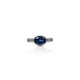 Elegant 925 silver ring for her featuring an oval dark blue stone