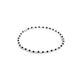 Girls' silver anklet featuring black beads with chain design.