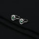 Stylish toe rings in 925 silver with intricate green detailing.