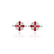 Elegant 925 silver toe rings featuring charming red accents.