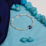 Load image into Gallery viewer, Elegant chain link bracelet in silver, featuring a sleek evil eye design
