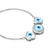 Elegant girls' bracelet featuring a single, solitaire evil eye in sterling silver.