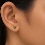 Load image into Gallery viewer, Color Your Spark Triangle Stones Unisex Silver Earrings in Vibrant lung
