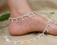 Elegant silver anklet featuring gorgeous fasten beads for a stylish look.