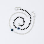 Load image into Gallery viewer, Elegant silver evil eye bracelet set for couples, stylish and protective.
