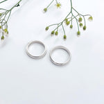 Load image into Gallery viewer, Sleek Silver Couple Rings with a Beautiful and Simple Center Design.
