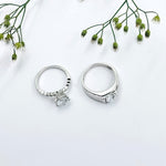 Load image into Gallery viewer, Stunning Silver Couple Rings with a Gorgeous Large White Gemstone.
