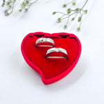 Load image into Gallery viewer, Beautiful Silver Couple Rings with Tiny White Stone in the Center.
