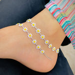Load image into Gallery viewer, Cute Silver Anklet with Yellow Flower – Lightweight &amp; Simple
