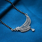 Load image into Gallery viewer, White silver mangalsutra in leaf style
