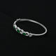 Elegant green stone set in silver sterling bracelet for girls.