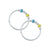 Sterling silver kada for boys with blue and yellow beads.