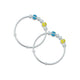 Sterling silver kada for boys with blue and yellow beads.