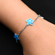 Sterling silver bracelet featuring pleasant blue star designs, made for her.