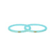 Gold bangle with a small light blue swastika design.