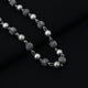 Elegant silver chain featuring lining beads, designed for boys.