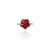 Charming 925 silver ring for girls featuring a flower-cut red stone