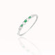 Girls' bracelet featuring a silver sterling band and green stone.