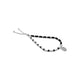 Elegant sterling silver anklet with black beads and purple oval stone.