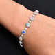 925 silver bracelet with exclusive round colorful gems for women.