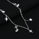 Elegant sterling silver necklace with star charms for women.