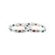 Silver chudi for girls with colorful gemstone tilak design.