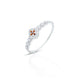 Girls' silver kada featuring orange clover design.