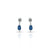 Silver earrings featuring blue oval beads with a flower design for girls.