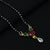 Charming 925 silver mangalsutra with premium gold plating and red gem.