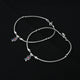 Silver positivity charm anklets (set of two).