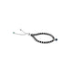 Elegant silver anklet with center evil eye and black, silver beads.