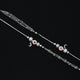 Elegant sterling silver anklet with small half moon and heart motif for girls.