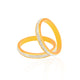 Stylish silver bangles with yellow highlights.