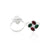 Elegant red and green gem toe ring in silver.