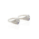 Charming silver toe ring showcasing intricate purple leaf details.