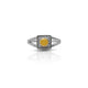 925 silver halo-style ring for girls with a golden yellow gem