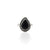 Trendy 925 silver black drop ring for girls