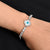 Elegant silver sterling bracelet with evil eye charm for girls.