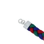 Load image into Gallery viewer, Sophisticated silver moli bracelet for boys, showcasing a classic red and green thread combination
