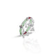 Silver leg kada with green and red beads for boys and girls.