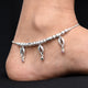 Girls' luxury silver anklets with cowry design.