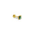 Elegant gold nosepin with square green gemstone for girls