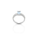 Close-up of the elegant oval cut aquamarine ring in 925 silver